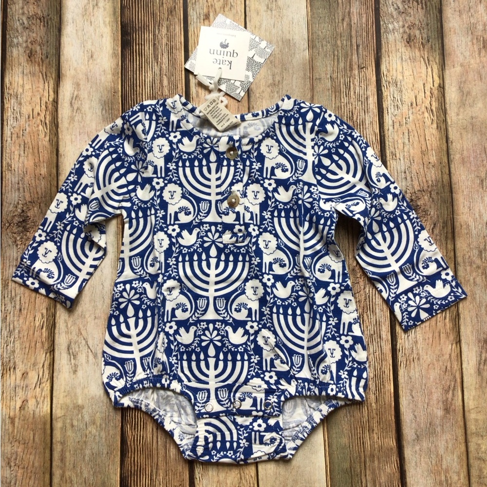 NWT Kate Quinn Bamboo Menorah Henley Bubble